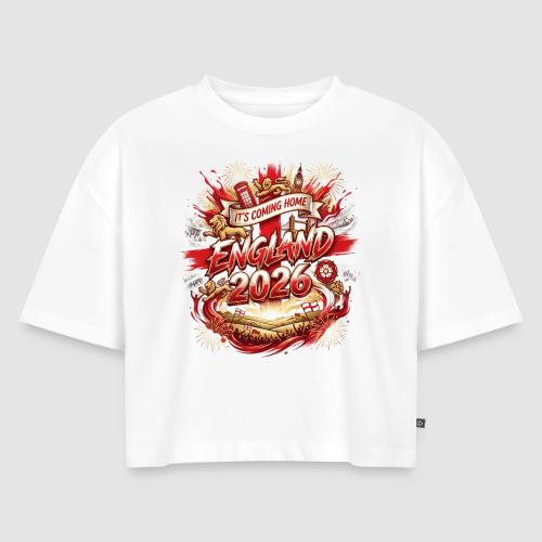 England 2026 — Nations 26 | World Cup - Women's Oversized Organic Cropped T-Shirt