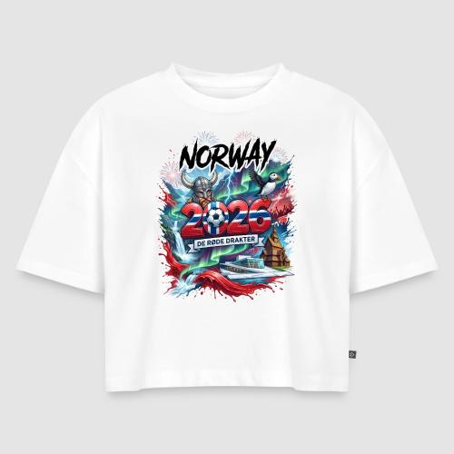 Norway 2026 — De Røde Dra | World Cup - Women's Oversized Organic Cropped T-Shirt