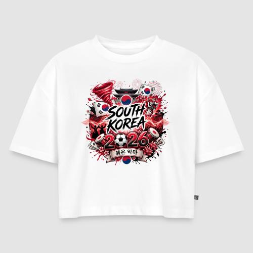 Korea Republic 2026 — Red Devils | World Cup - Women's Oversized Organic Cropped T-Shirt