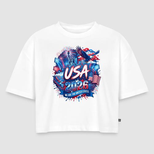 USA 2026 — Nations 26 | World Cup - Women's Oversized Organic Cropped T-Shirt