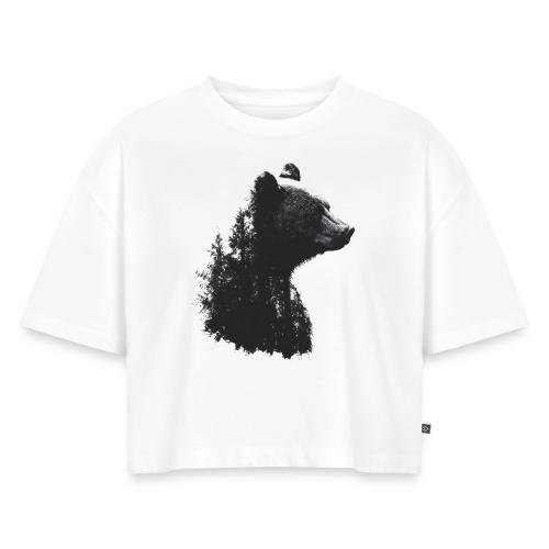 Forest Within the Bear - Women's Oversized Organic Cropped T-Shirt