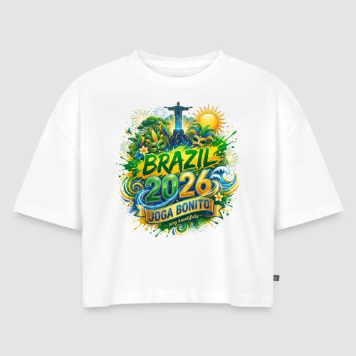Brazil 2026 — Nations 26 | World Cup - Women's Oversized Organic Cropped T-Shirt