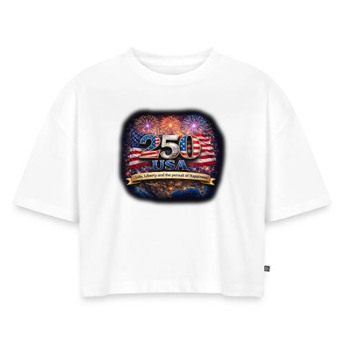 USA 250th Celebration - Women's Oversized Organic Cropped T-Shirt