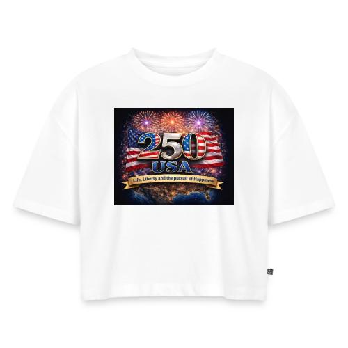 USA 250th Celebration - Women's Oversized Organic Cropped T-Shirt