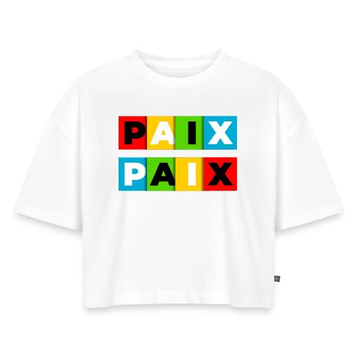 Peace in Colour - Women's Oversized Organic Cropped T-Shirt
