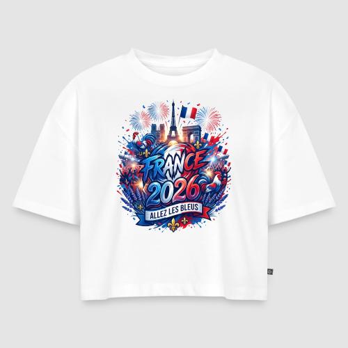 France 2026 | Allez Les Bleus - Women's Oversized Organic Cropped T-Shirt