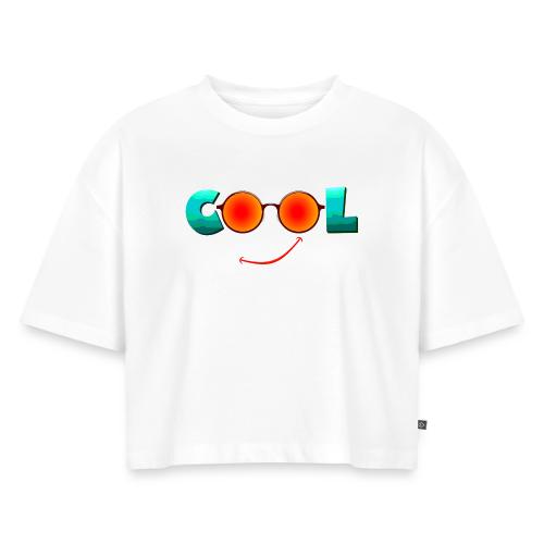 Stay Cool Chill Vibes Design - Women's Oversized Organic Cropped T-Shirt