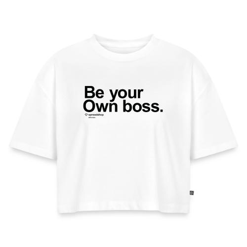 Boss in black - Women's Oversized Organic Cropped T-Shirt