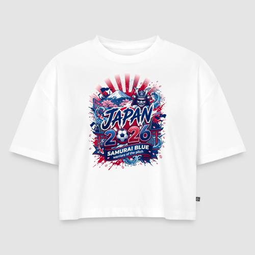 Japan 2026 — Samurai Blue | World Cup - Women's Oversized Organic Cropped T-Shirt