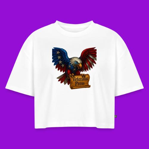 Veterans Press Bald Eagle - Women's Oversized Organic Cropped T-Shirt