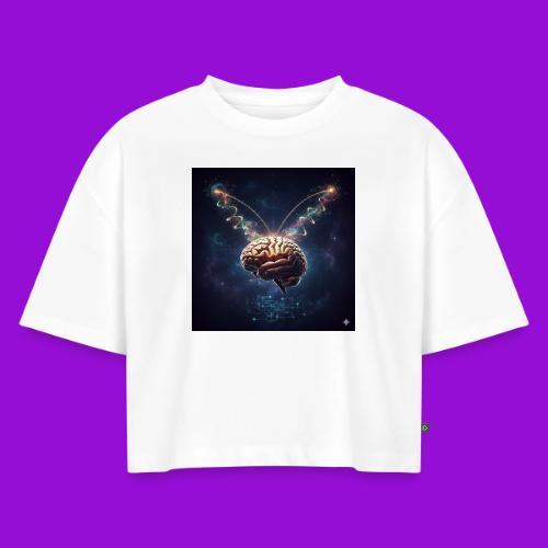 BrainTeas - Women's Oversized Organic Cropped T-Shirt