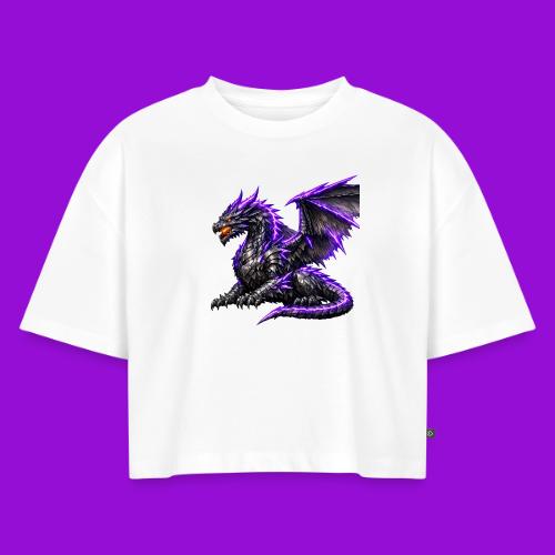 Neon Dragon at Rest - Women's Oversized Organic Cropped T-Shirt