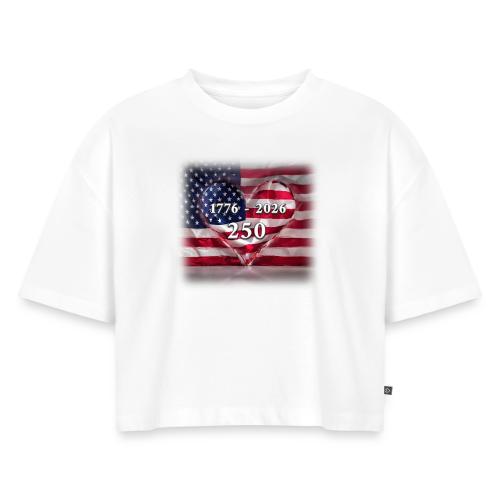 1776-2026 | 250 Years USA - Women's Oversized Organic Cropped T-Shirt