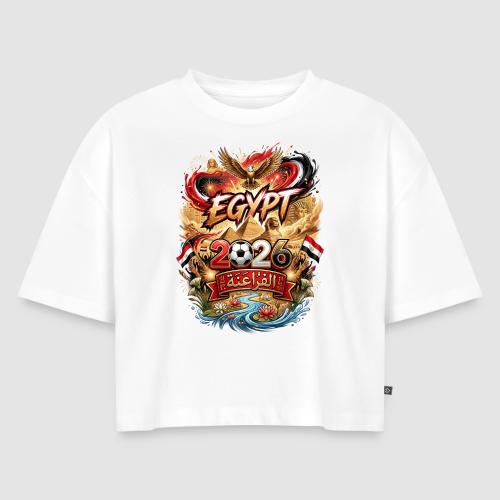 Egypt 2026 | The Pharaohs Eternal Power Football - Women's Oversized Organic Cropped T-Shirt