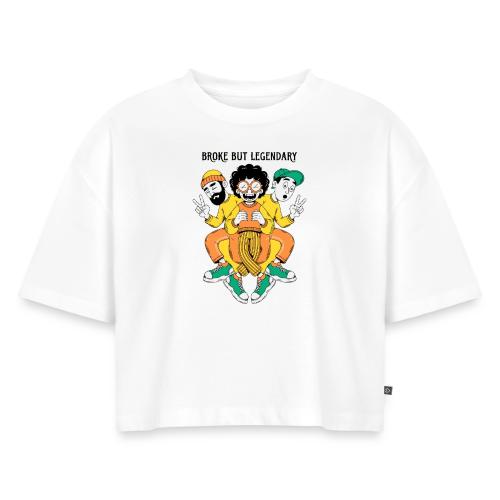Legendary Broke Crew Retro - Women's Oversized Organic Cropped T-Shirt