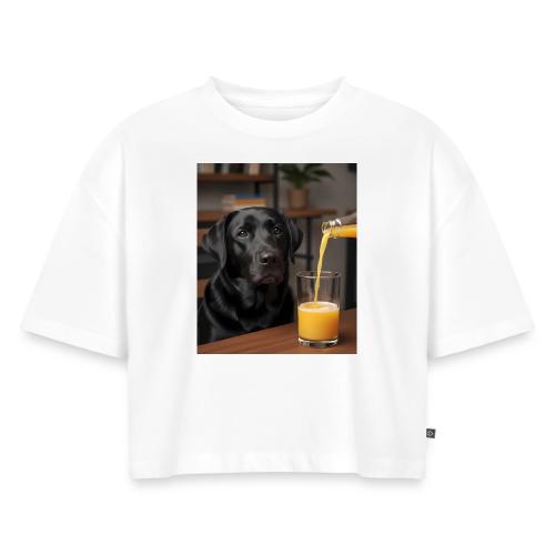 Golden Retriever Chill Juice Vibes - Women's Oversized Organic Cropped T-Shirt