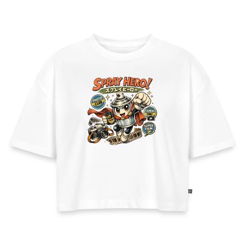 Analog Supplies Retro Film Camera Hero - Women's Oversized Organic Cropped T-Shirt