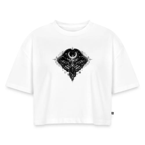 Crescent Moth - Women's Oversized Organic Cropped T-Shirt