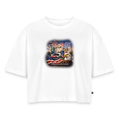 1776-2026 | Celebrating 250 Years of Freedom - Women's Oversized Organic Cropped T-Shirt