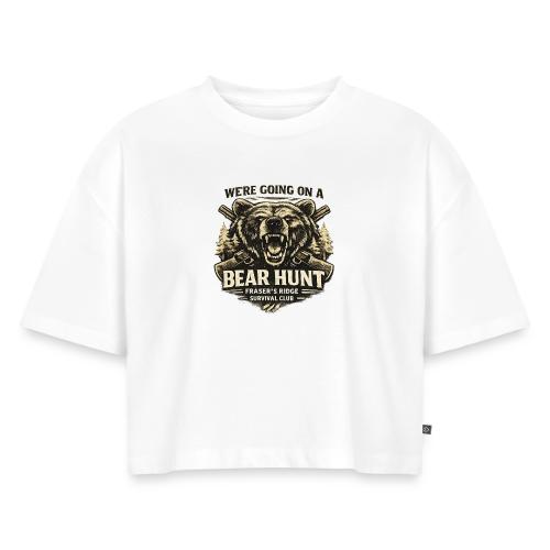 BEAR HUNT - Women's Oversized Organic Cropped T-Shirt