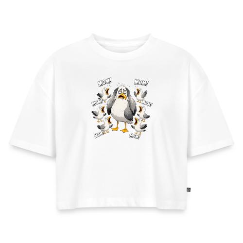 Seagull Mom Chaos - Women's Oversized Organic Cropped T-Shirt