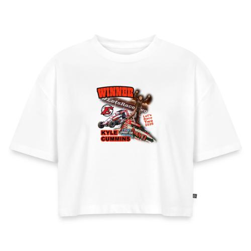 Kyle Cummins #LetsRaceTwo Winner - Women's Oversized Organic Cropped T-Shirt