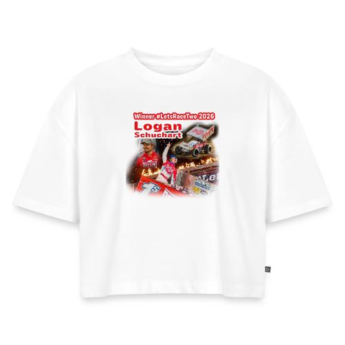 Logan Schuchart #LetsRaceTwo Winner - Women's Oversized Organic Cropped T-Shirt