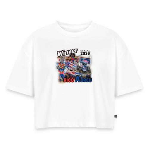 Rico Abreu #LetsRaceTwo Winner - Women's Oversized Organic Cropped T-Shirt