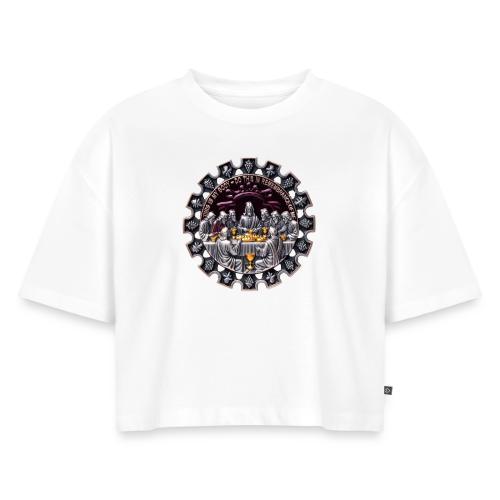 Last Supper Communion T Shirt, Faith Gift - Women's Oversized Organic Cropped T-Shirt