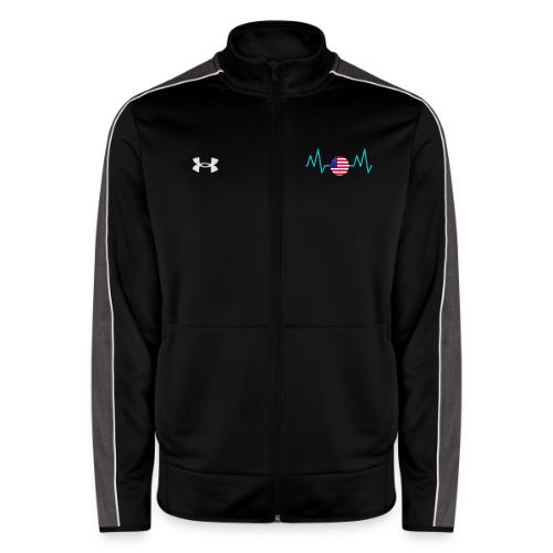 Heartbeat USA Flag – Patriotic American Pride Tee - Under Armour Men's Command Full Zip 2.0