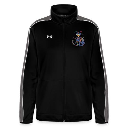 Vibrant Geometric Cat Mandala - Under Armour Women's Command Full Zip 2.0
