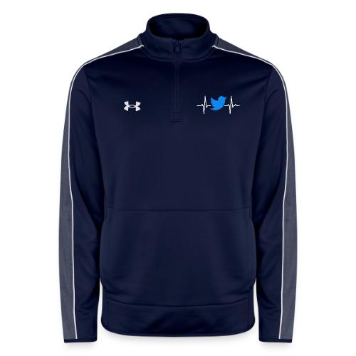 Social Media Heartbeat Blue Bird Graphic - Under Armour Men's Command Quarter Zip 2.0
