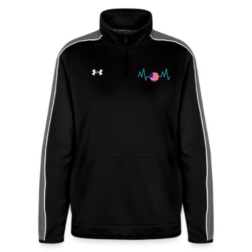 Heartbeat USA Flag – Patriotic American Pride Tee - Under Armour Women's Command Quarter Zip 2.0