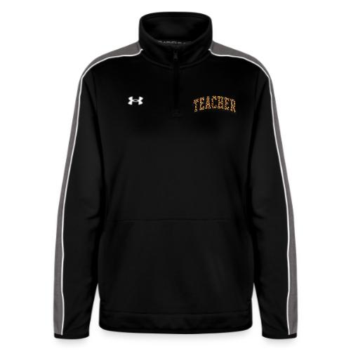 Leopard Print Teacher Typography - Under Armour Women's Command Quarter Zip 2.0