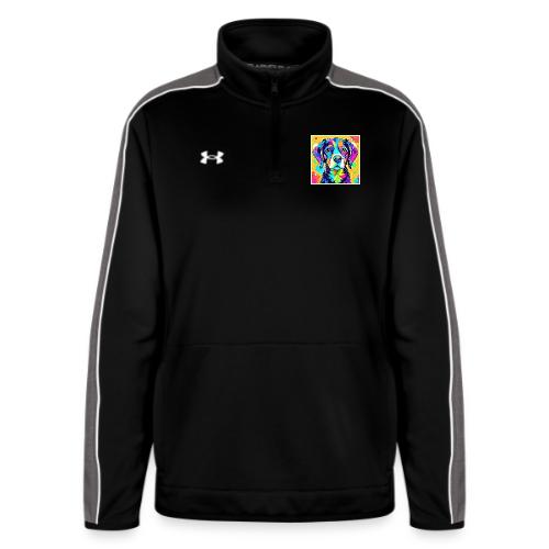Rainbow Dog Portrait Design - Under Armour Women's Command Quarter Zip 2.0