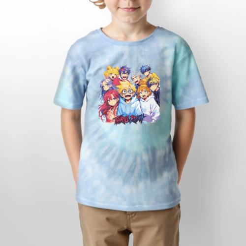 Thrill Rush Anime Squad Streetwear - Kid's Tie Dye T-Shirt
