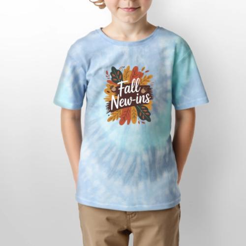 Fall New-Ins Autumn Leaves Acorn Seasonal Outfit - Kid's Tie Dye T-Shirt