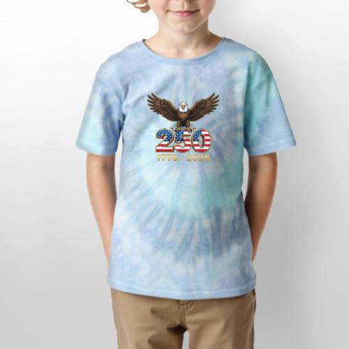 Eagle 250th Anniversary 1776-2026 - Kid's Tie Dye T-Shirt
