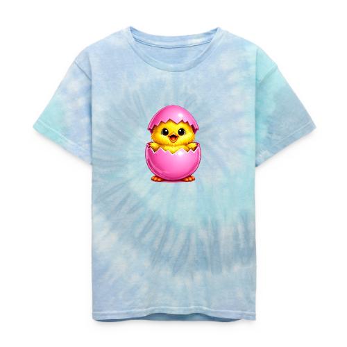 Easter Chick Pink - Kid's Tie Dye T-Shirt