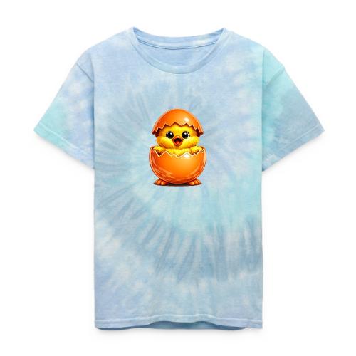 Easter Chick Orange - Kid's Tie Dye T-Shirt