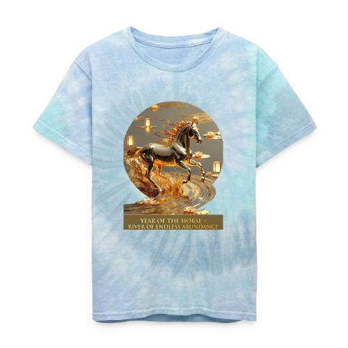 Year of the Horse Abundance T Shirt, Lunar NY Gift - Kid's Tie Dye T-Shirt