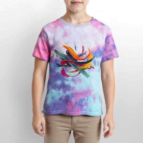 Colorful Waves - Kid's Tie Dye T-Shirt