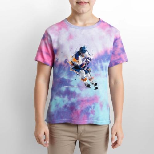 Hockey: Icy Streaks - Kid's Tie Dye T-Shirt