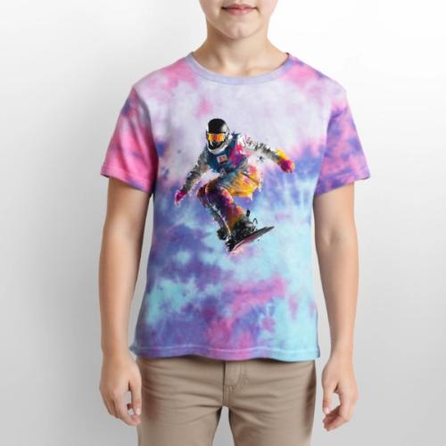 Snowboarding: Frozen Palette - Kid's Tie Dye T-Shirt