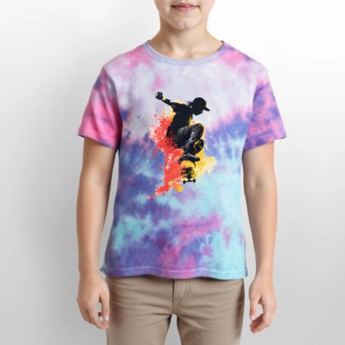 Skateboarding: Splash of Motion - Kid's Tie Dye T-Shirt
