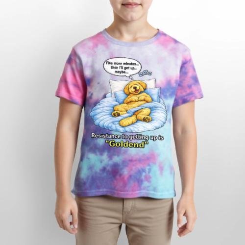 Funny Goldendoodle Sleeping design. - Kid's Tie Dye T-Shirt
