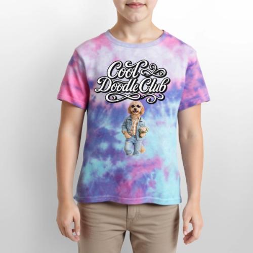 Cool Doodle Club | Goldendoodle Lover Design - Kid's Tie Dye T-Shirt