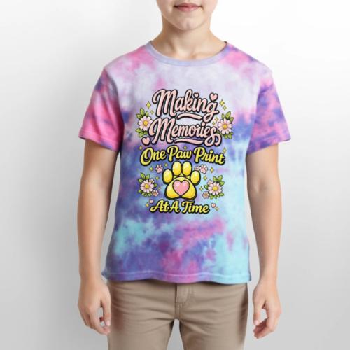 Making Memories One Paw Print At A Time - Kid's Tie Dye T-Shirt