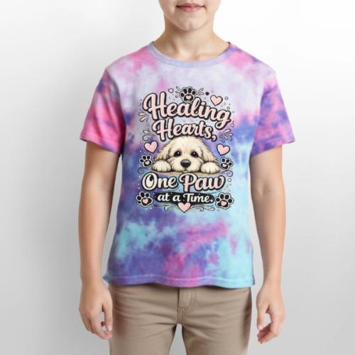 Healing Hearts, One Paw at a Time - Kid's Tie Dye T-Shirt