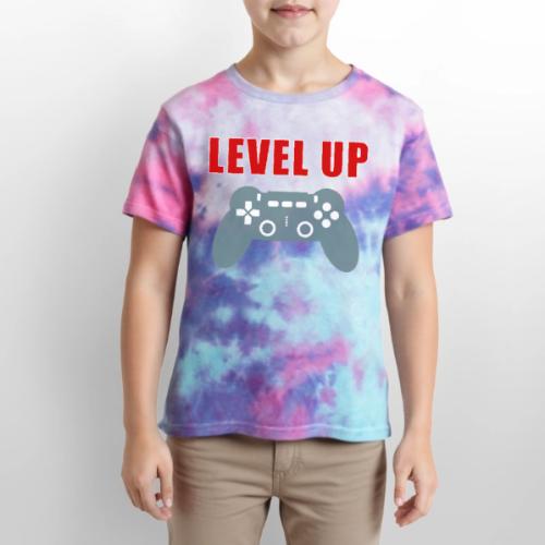 Level Up Gamer Controller Apparel - Kid's Tie Dye T-Shirt